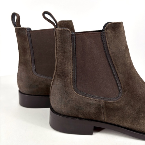 THURSDAY BOOT CO. | Duchess Leather Chelsea Boots in Olive Brown Suede | Sz 10 - Picture 8 of 15